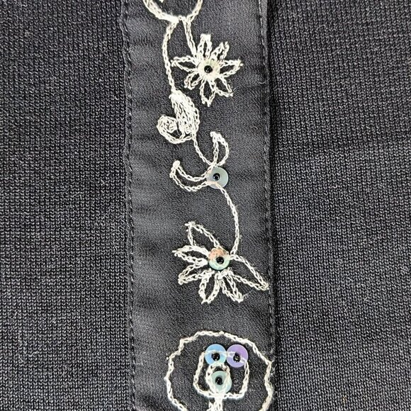 Vintage 90s/Y2K CAROL ANDERSON California Silk Cotton Embroidered Cardigan Sz XL - Picture 2 of 6